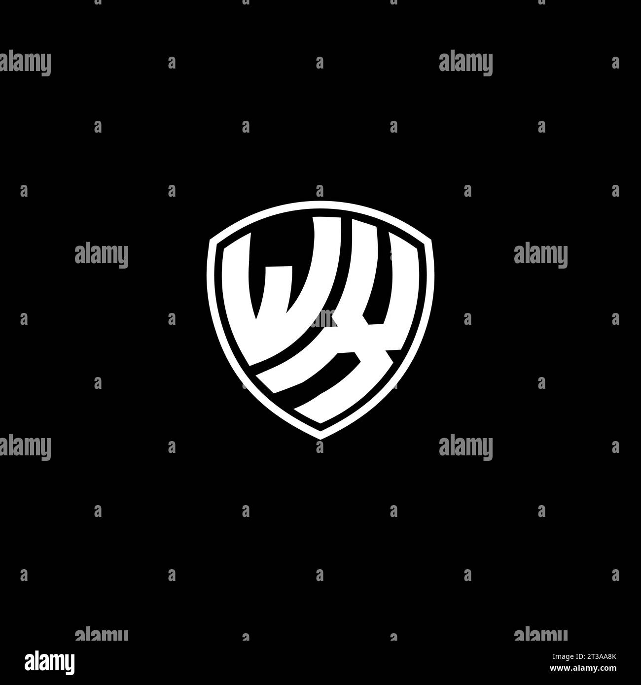 WX logo monogram emblem style with shield shape design template ideas Stock Vector