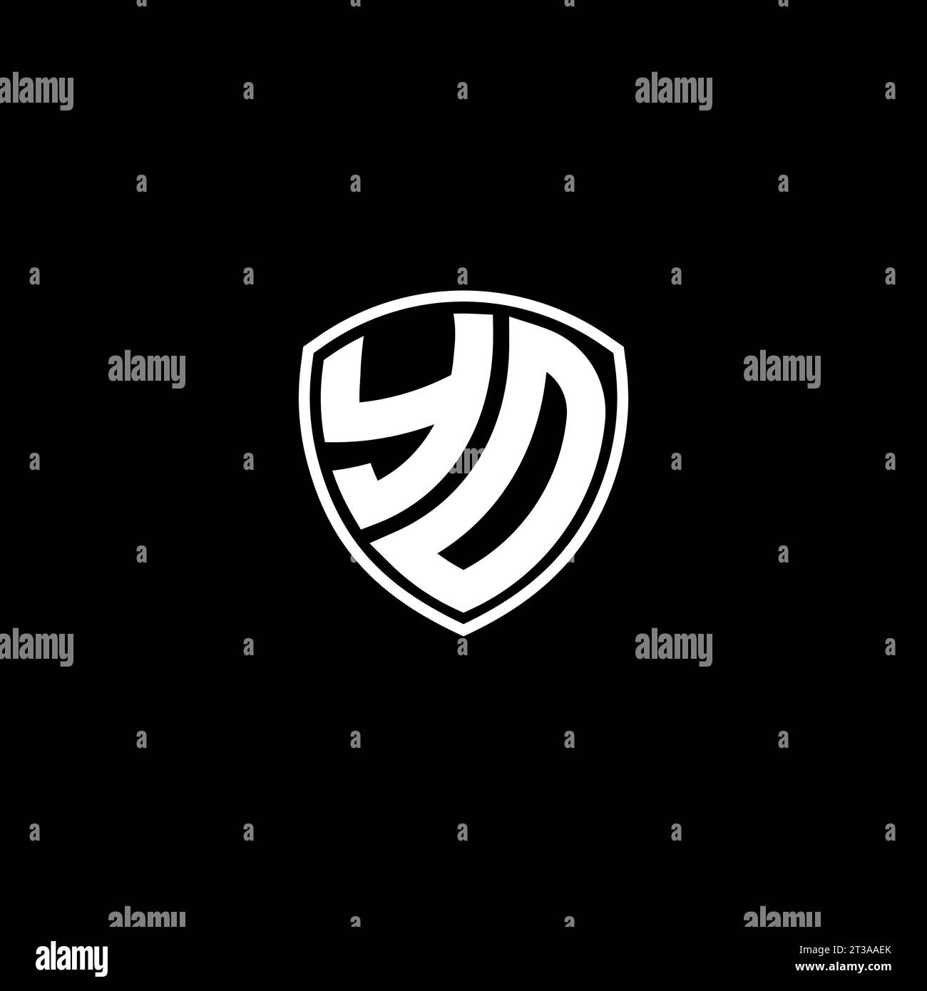 YD logo monogram emblem style with shield shape design template ideas Stock Vector