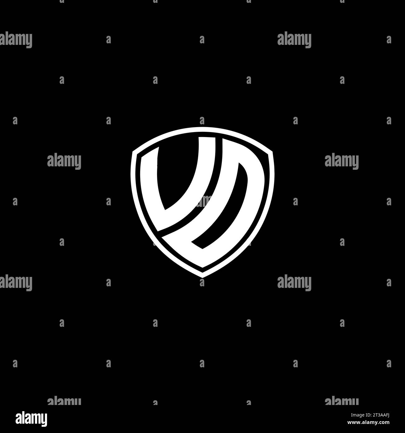 VD logo monogram emblem style with shield shape design template ideas Stock Vector