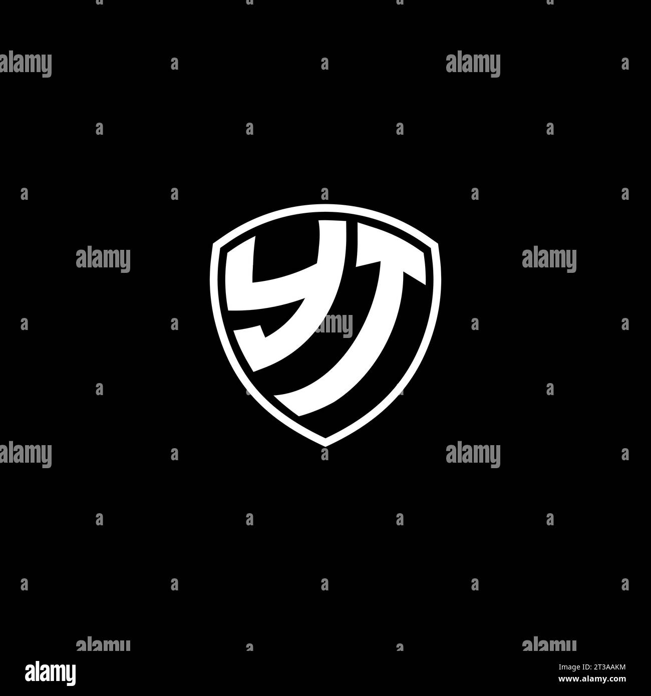 YT logo monogram emblem style with shield shape design template ideas