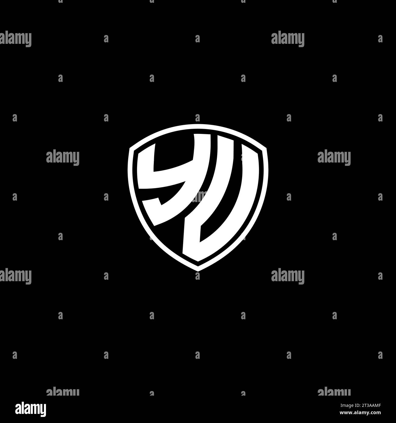 YV logo monogram emblem style with shield shape design template ideas Stock Vector