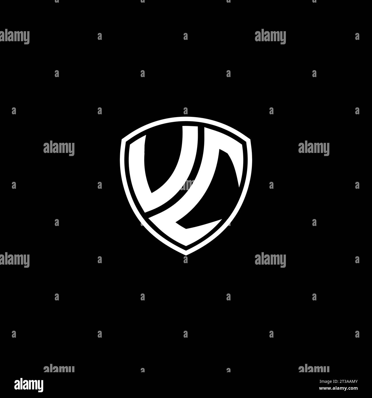 VC logo monogram emblem style with shield shape design template ideas Stock Vector