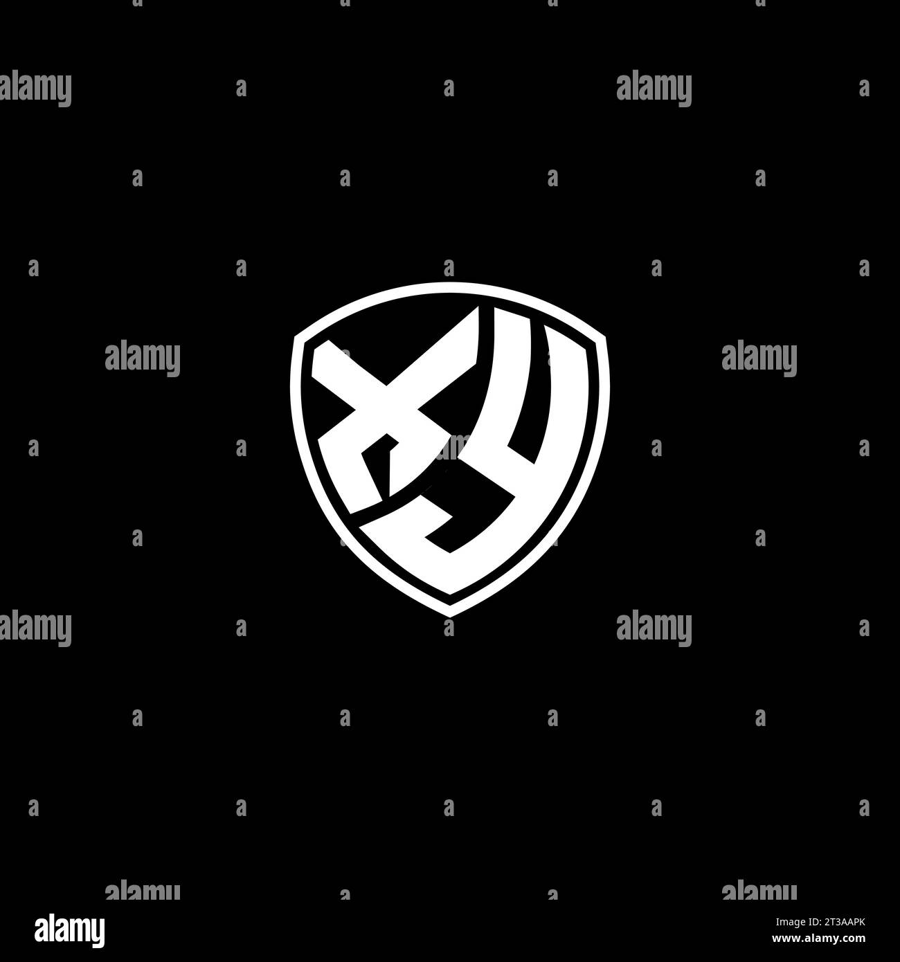 XY logo monogram emblem style with shield shape design template ideas Stock Vector
