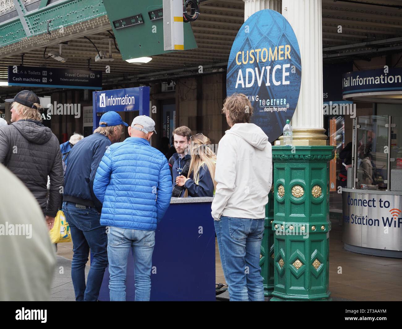 EDINBURGH, UK - SEPTEMBER 15, 2023: Customer advice information at Edinburgh Waverly railway station Stock Photo