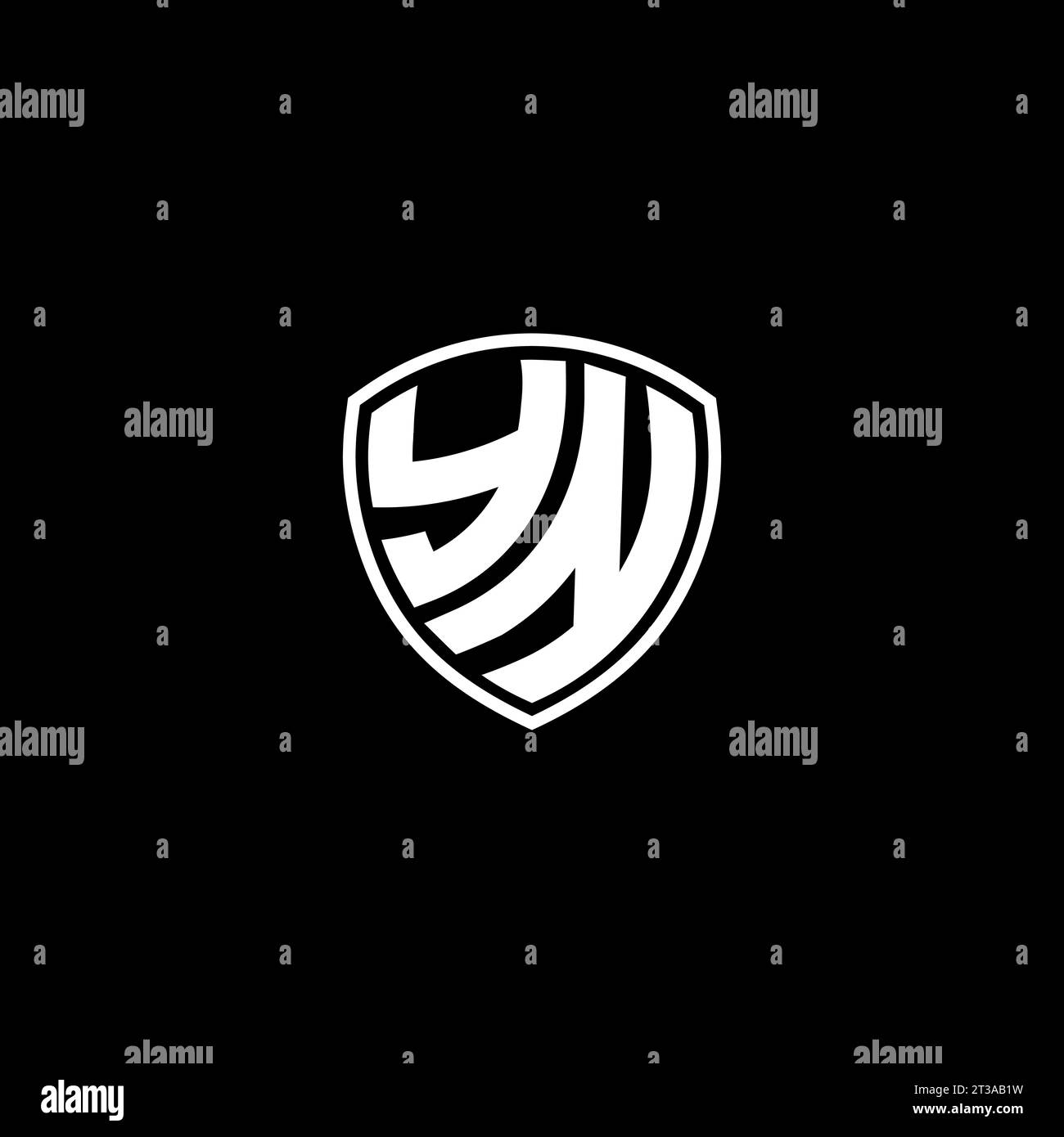 YN logo monogram emblem style with shield shape design template ideas Stock Vector