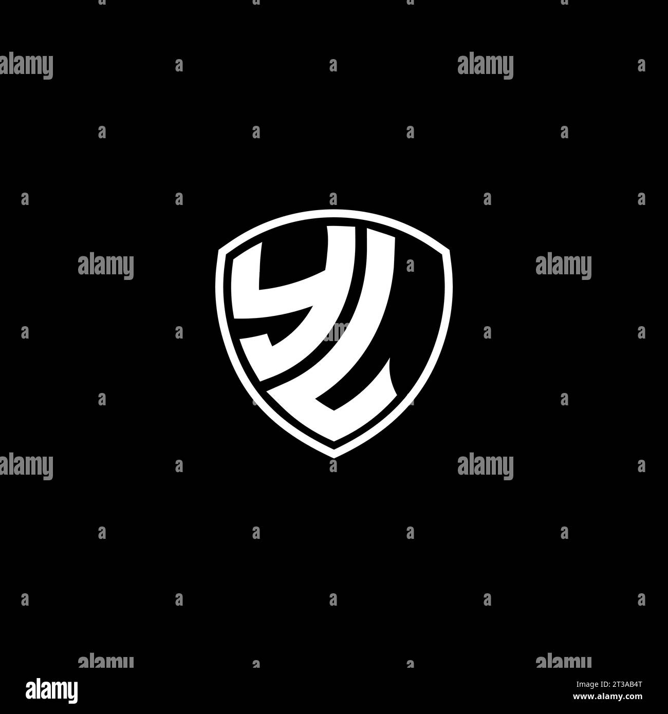 YL logo monogram emblem style with shield shape design template ideas Stock Vector