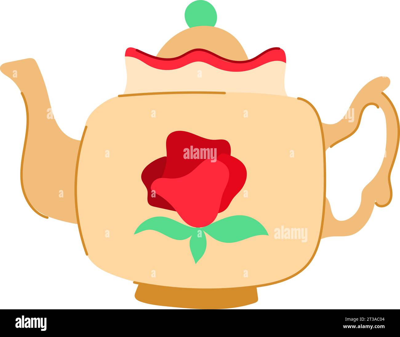 retro vintage teapot cartoon vector illustration Stock Vector Image