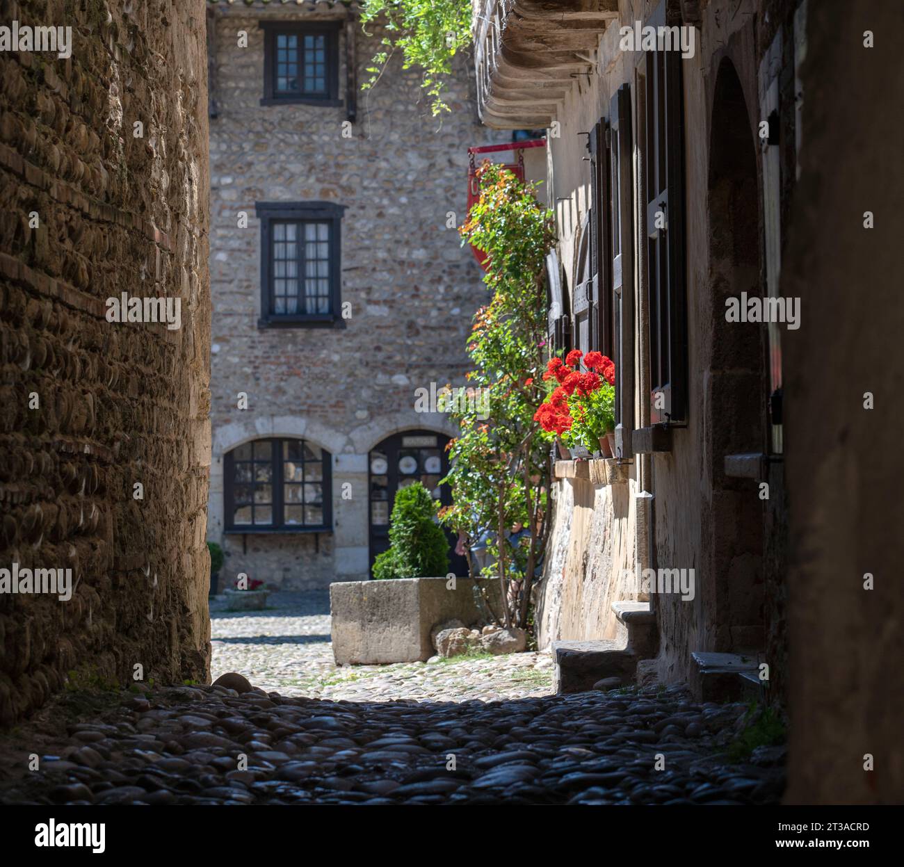 Medieval village of Perouges in the Auvergne where film recordings of ...