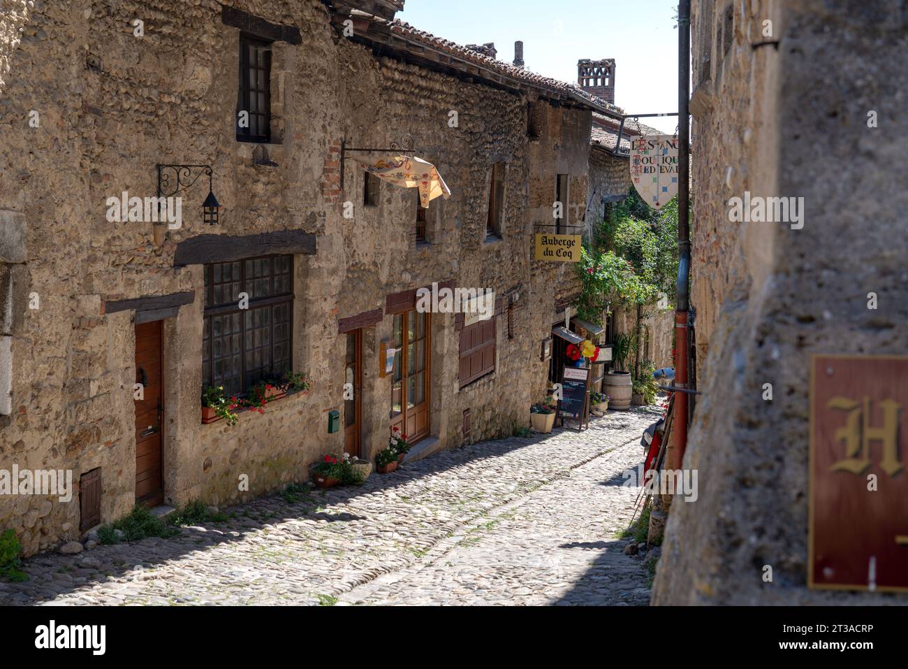 Medieval village of Perouges in the Auvergne where film recordings of ...