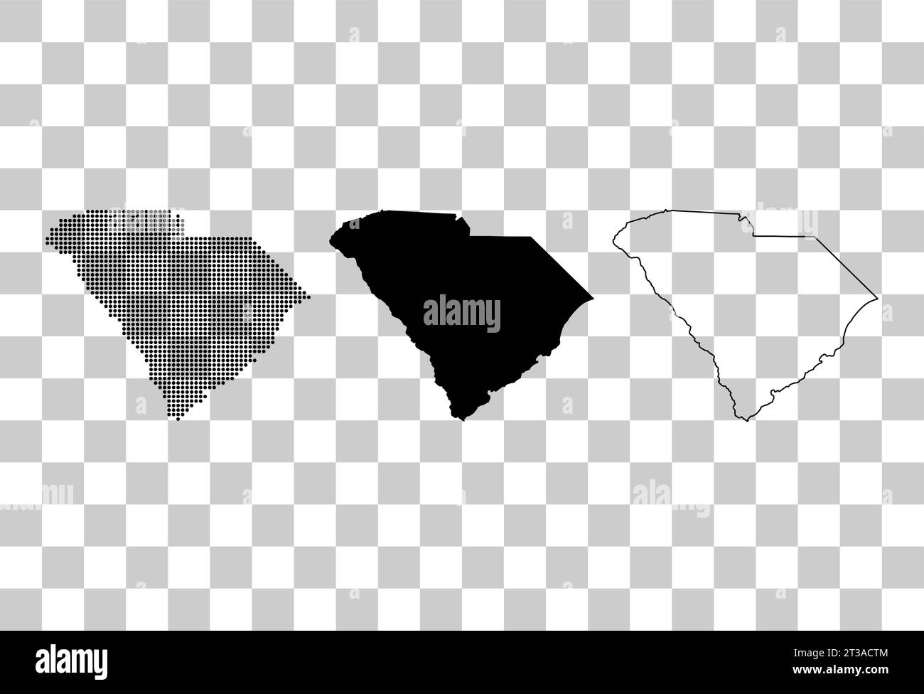 Set of South carolina map, united states of america. Flat concept