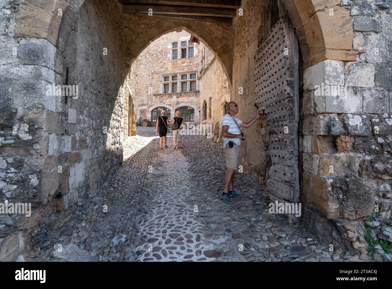 Medieval village of Perouges in the Auvergne where film recordings of ...