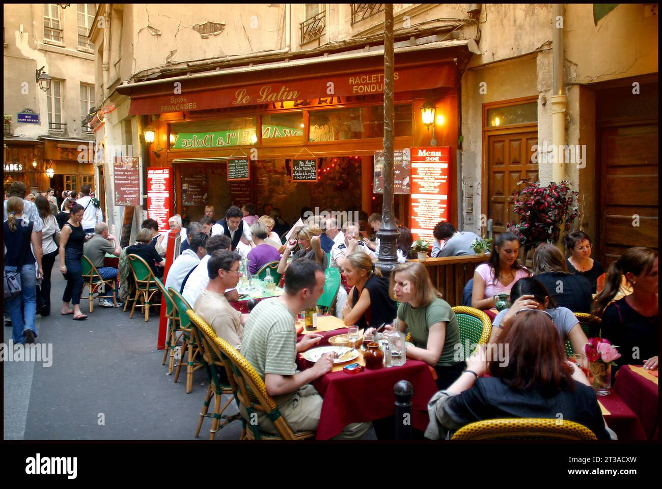 Restaurants in Saint German in Paris, France. vvbvanbree photography Stock Photo