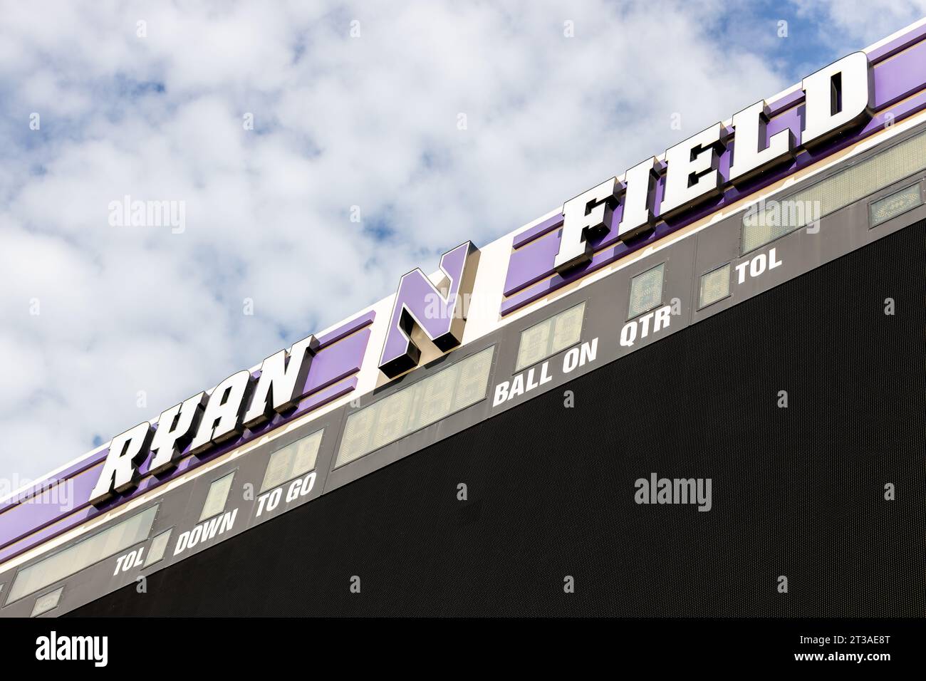 Ryan Field, built in 1926, is home to the Northwestern University Wildcats NCAA football team. Stock Photo