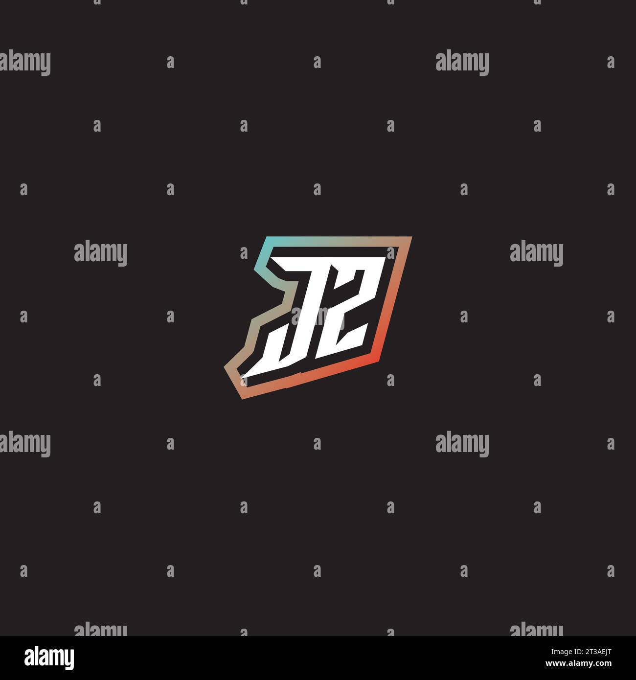 JZ letter combination cool logo esport initial and cool color gradattion ideas Stock Vector