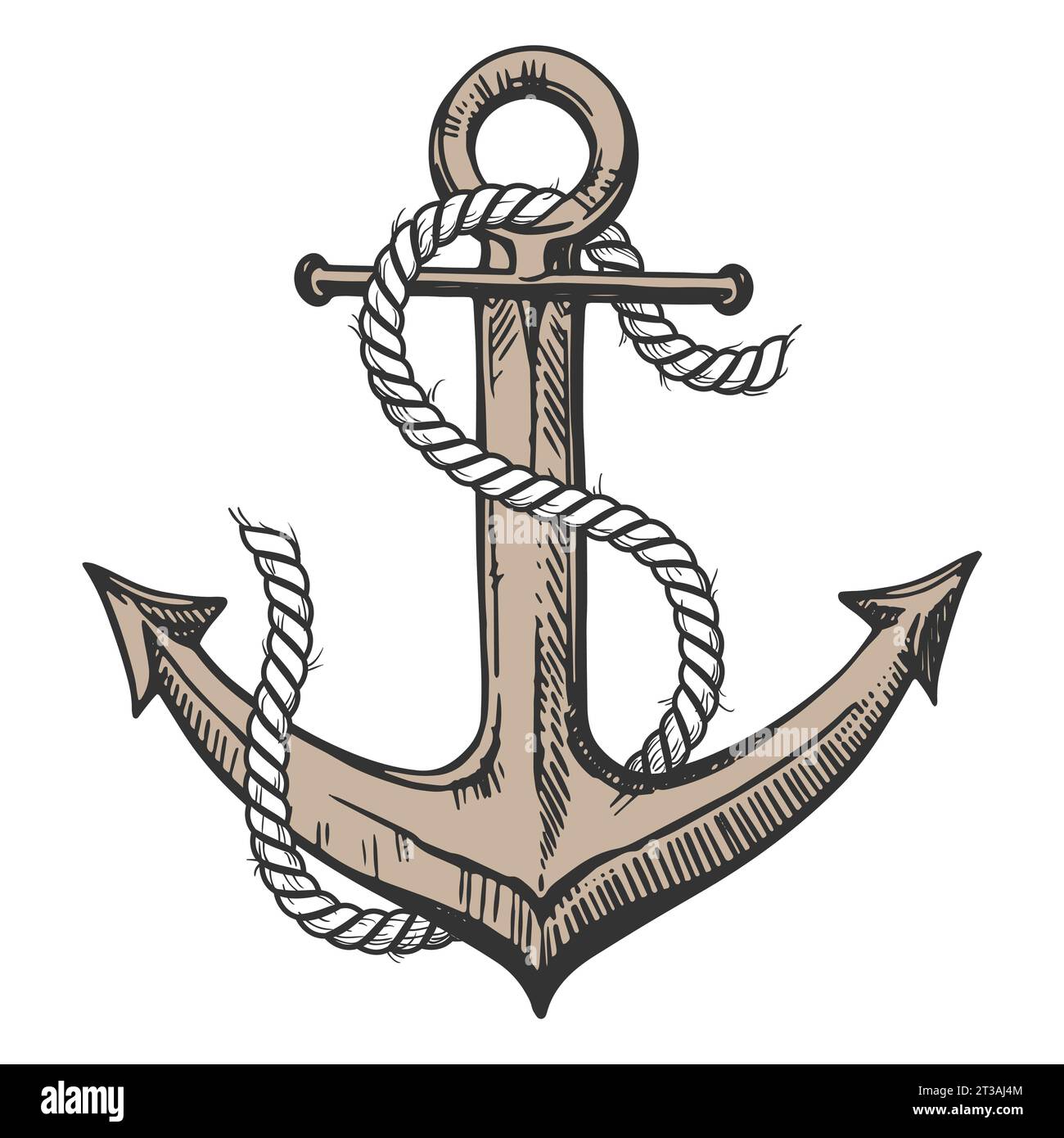 Anchor outline icon isolated clip art Royalty Free Vector