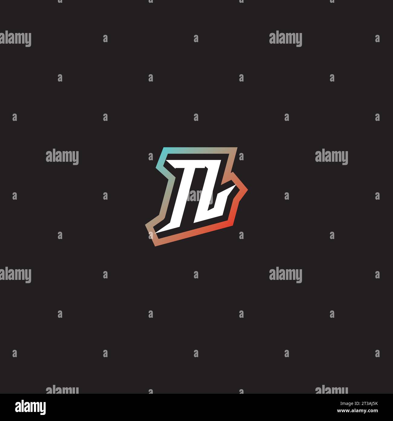 TL letter combination cool logo esport initial and cool color gradattion ideas Stock Vector