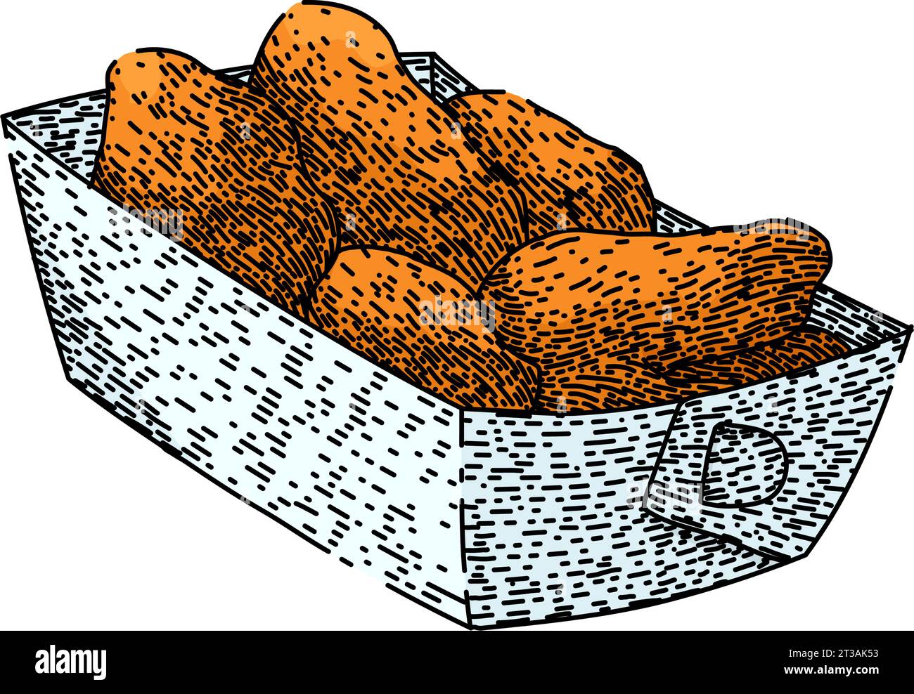 fast fried chicken sketch hand drawn vector Stock Vector Image & Art