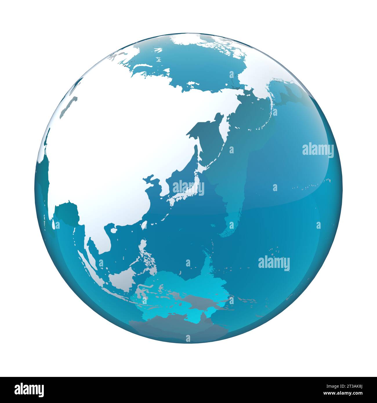 earth globe, world map, Japan, Asia Stock Photo