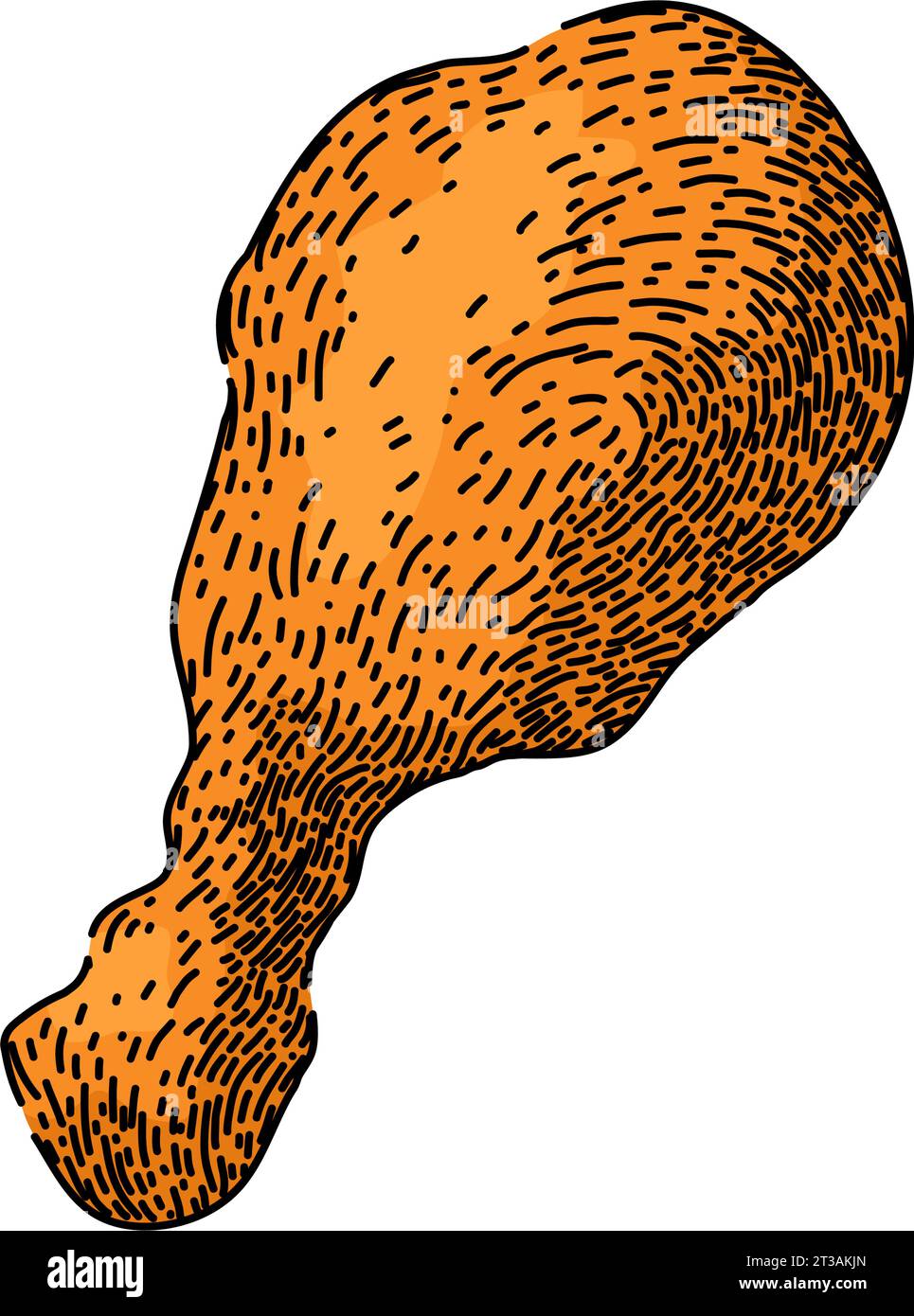 delicious fried chicken sketch hand drawn vector Stock Vector Image