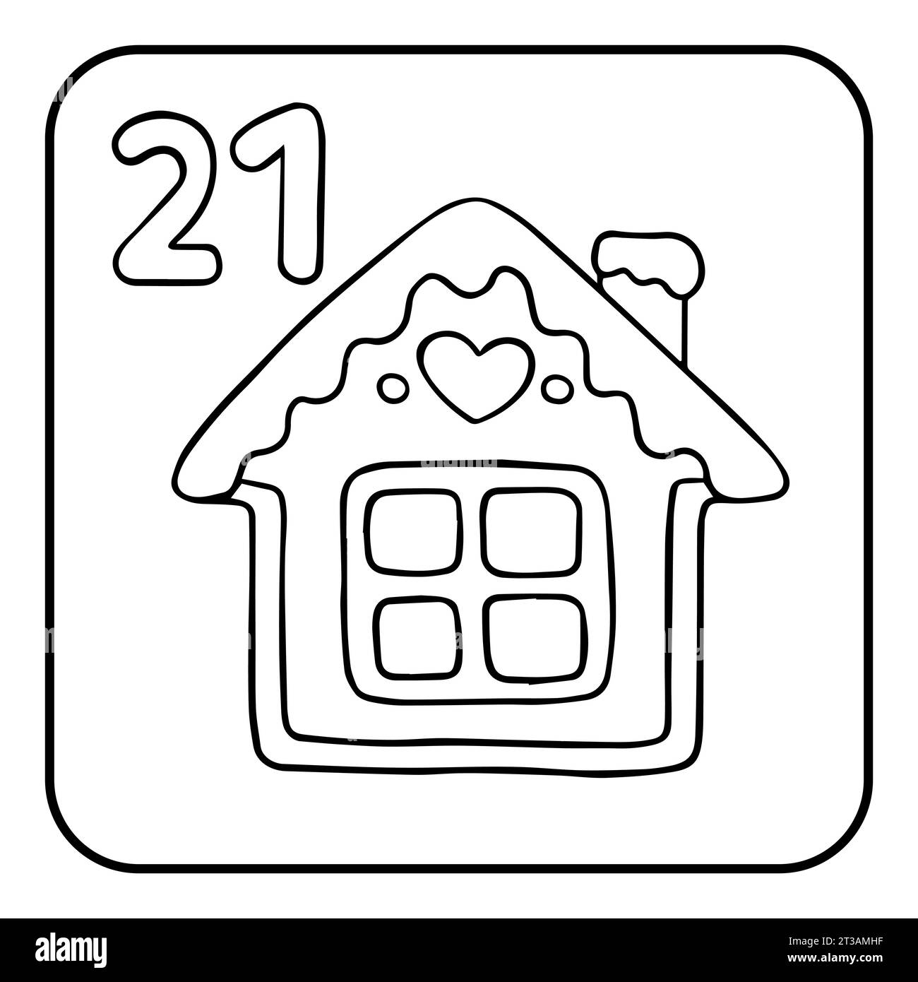 Xmas coloring advent calendar. Hand drawn vector logo Stock Vector