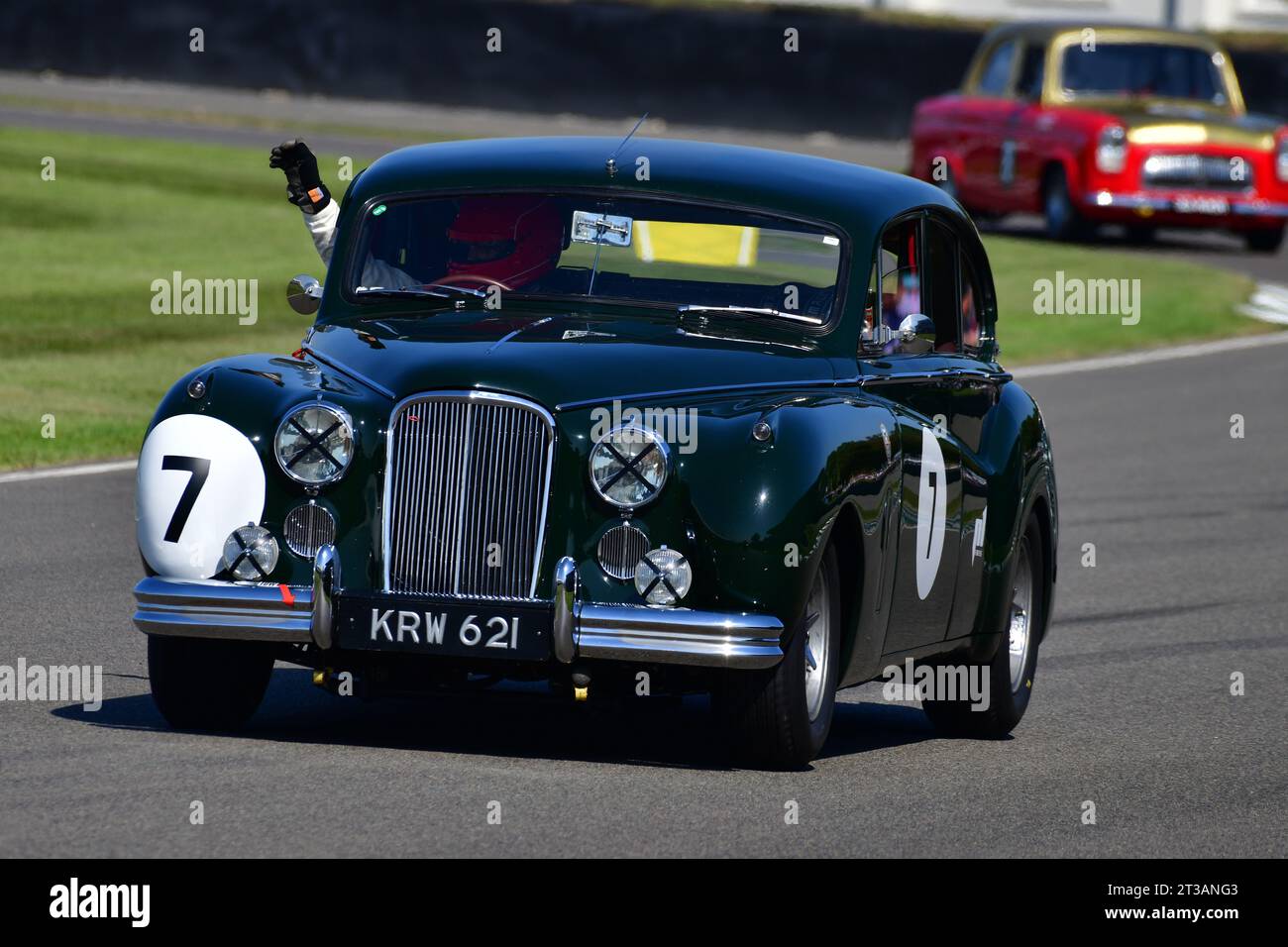 Rowan Atkinson, Duncan Pittaway, Jaguar MKVII, St Mary’s Trophy Race, two qualifying sessions followed by two 25 minute races, the winner being an agg Stock Photo