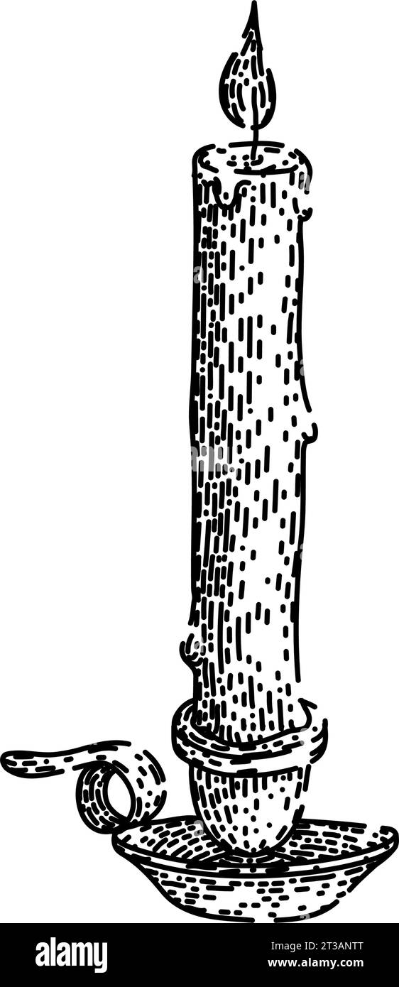 illustration candlestick sketch hand drawn vector Stock Vector Image