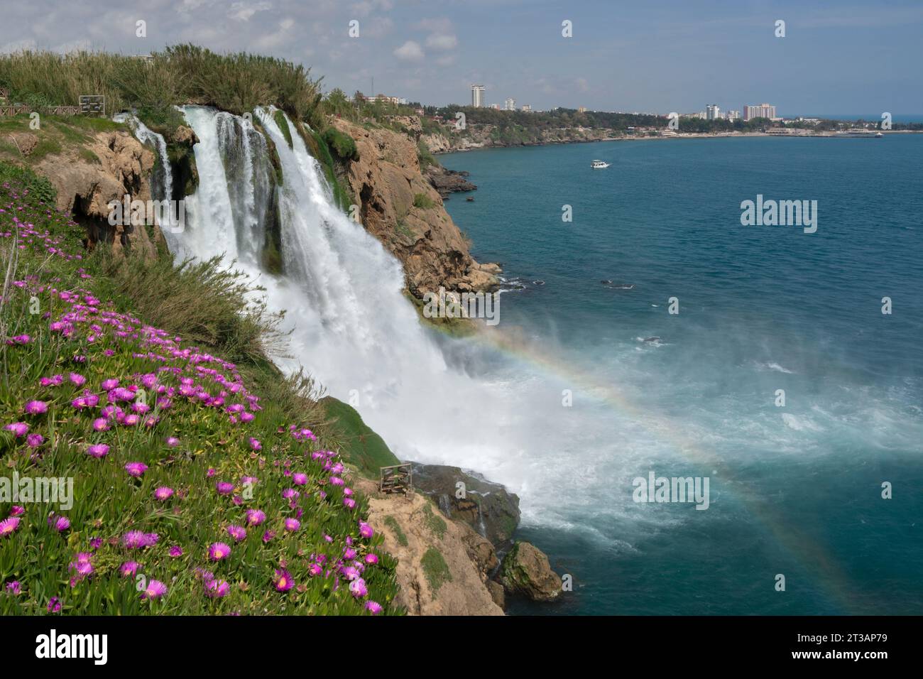 Lower Düden Falls in Antalya , Mediterranean coast of Turkey Stock Photo