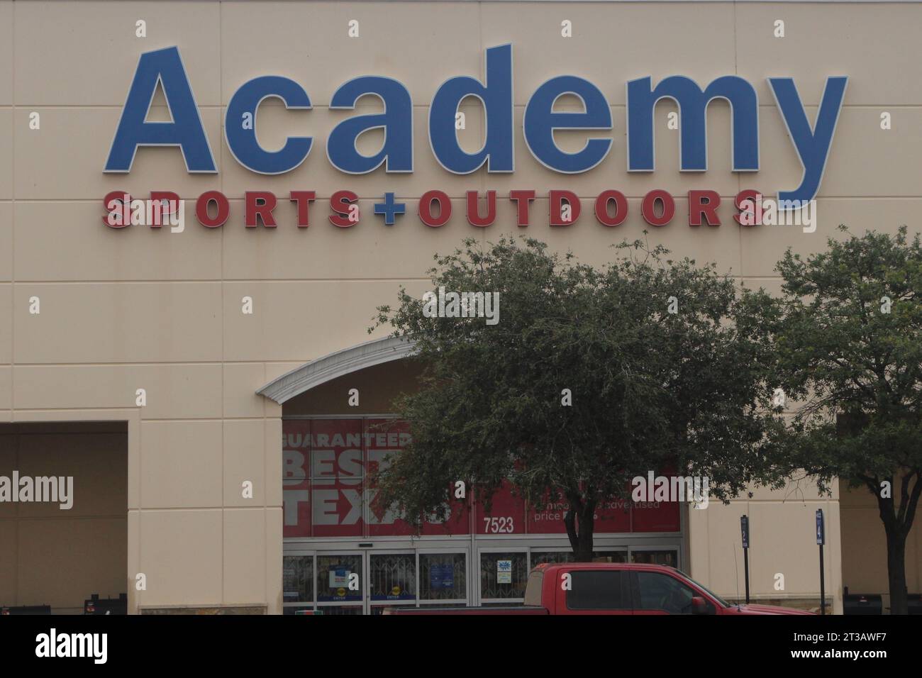 Front exterior view of an Academy Sports Outdoors store along