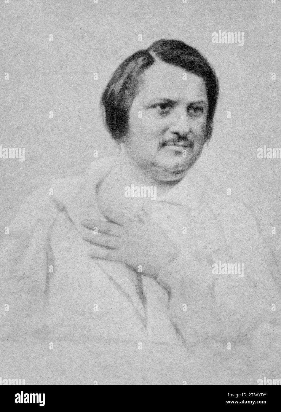 Portrait of Honoré de Balzac, known as of Honore Balzac (1799 - 1850) a French writer. Novelist, playwright, literary critic, art critic, essayist, journalist and printer, he left one of the most imposing romantic works in French literature, with more than ninety novels and short stories published from 1829 to 1855 , brought together under the title of The Human Comedy. Stock Photo