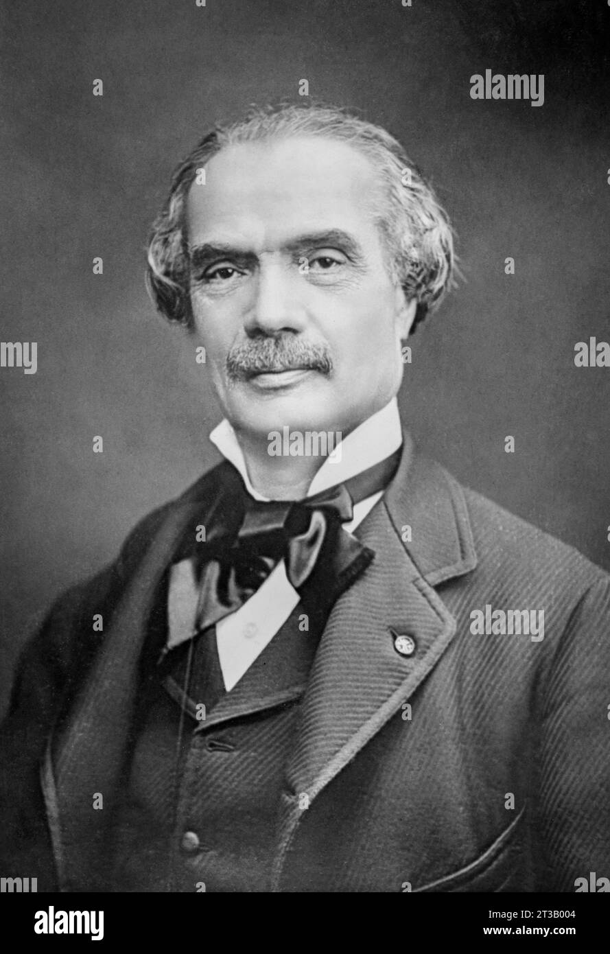 Portrait of Auguste Maquet (1813 - 1888) French novelist and playwright, known for his collaboration with Alexandre Dumas Stock Photo