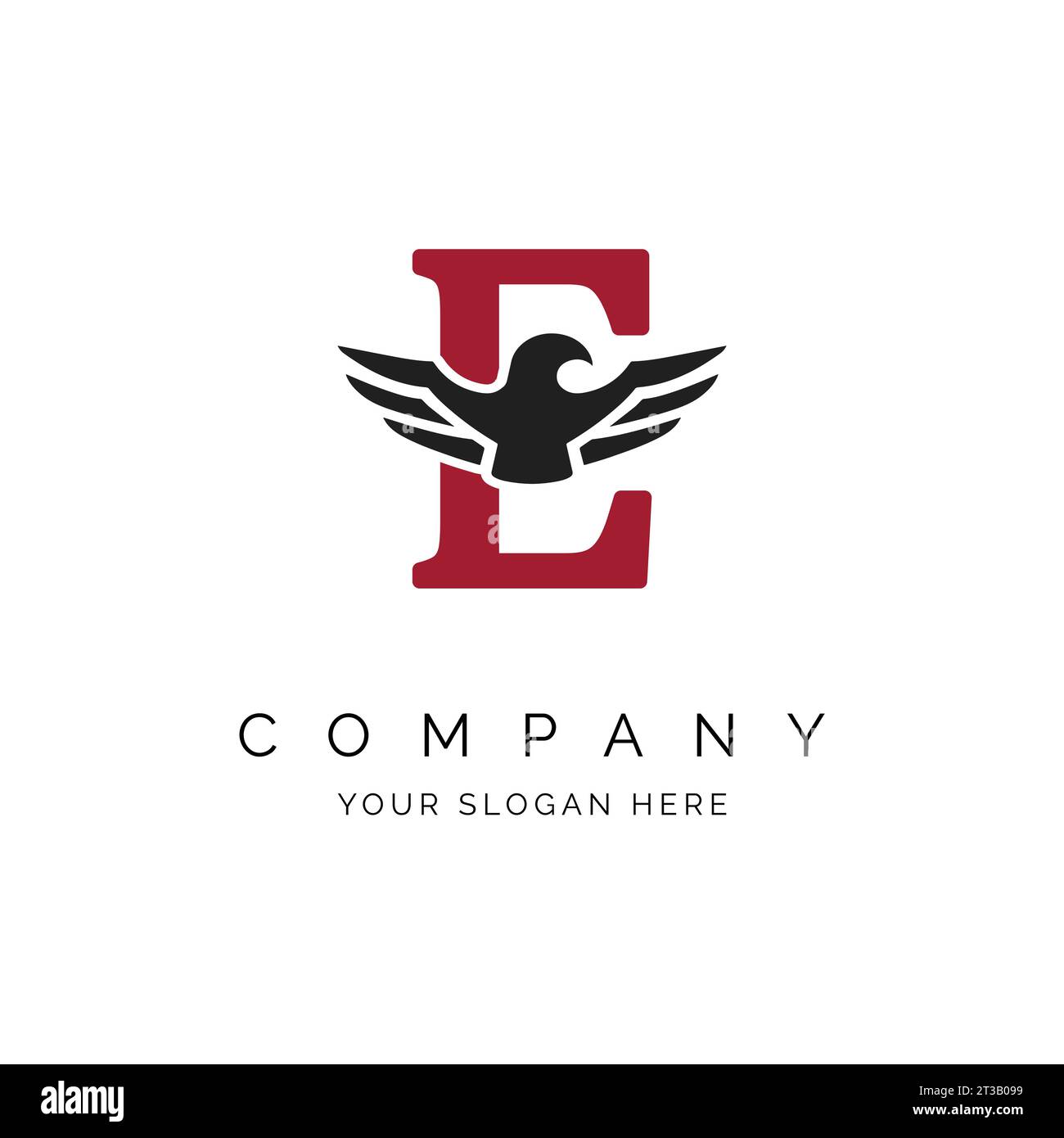 E Letter Logo, Eagle wings logo, Falcon Logo Template vector illustration design Icon Symbol. Alphabet E with Eagle symbol Stock Vector