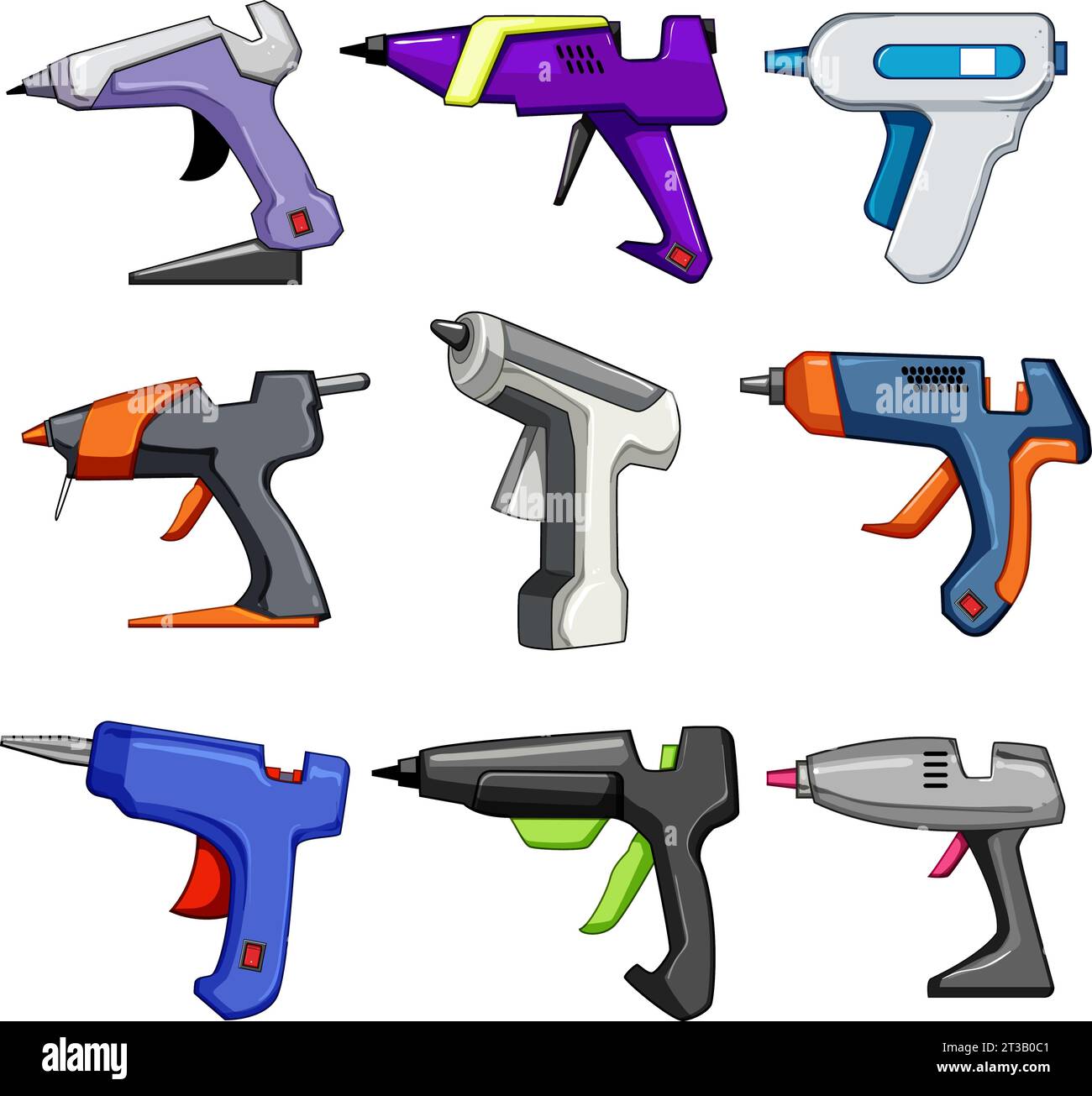 glue gun set cartoon vector illustration Stock Vector Image & Art Alamy