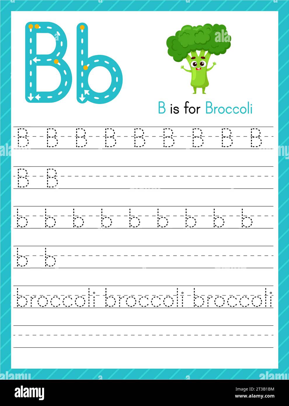 Printable A4 Size Uppercase Letters B Worksheet  Letter b worksheets,  Uppercase letters, Letters