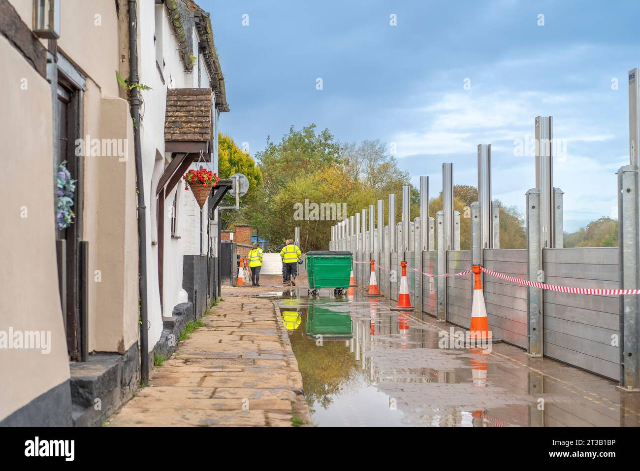 Bewdley, UK. 23rd October, 2023. Bewdley after Storm Babet. River
