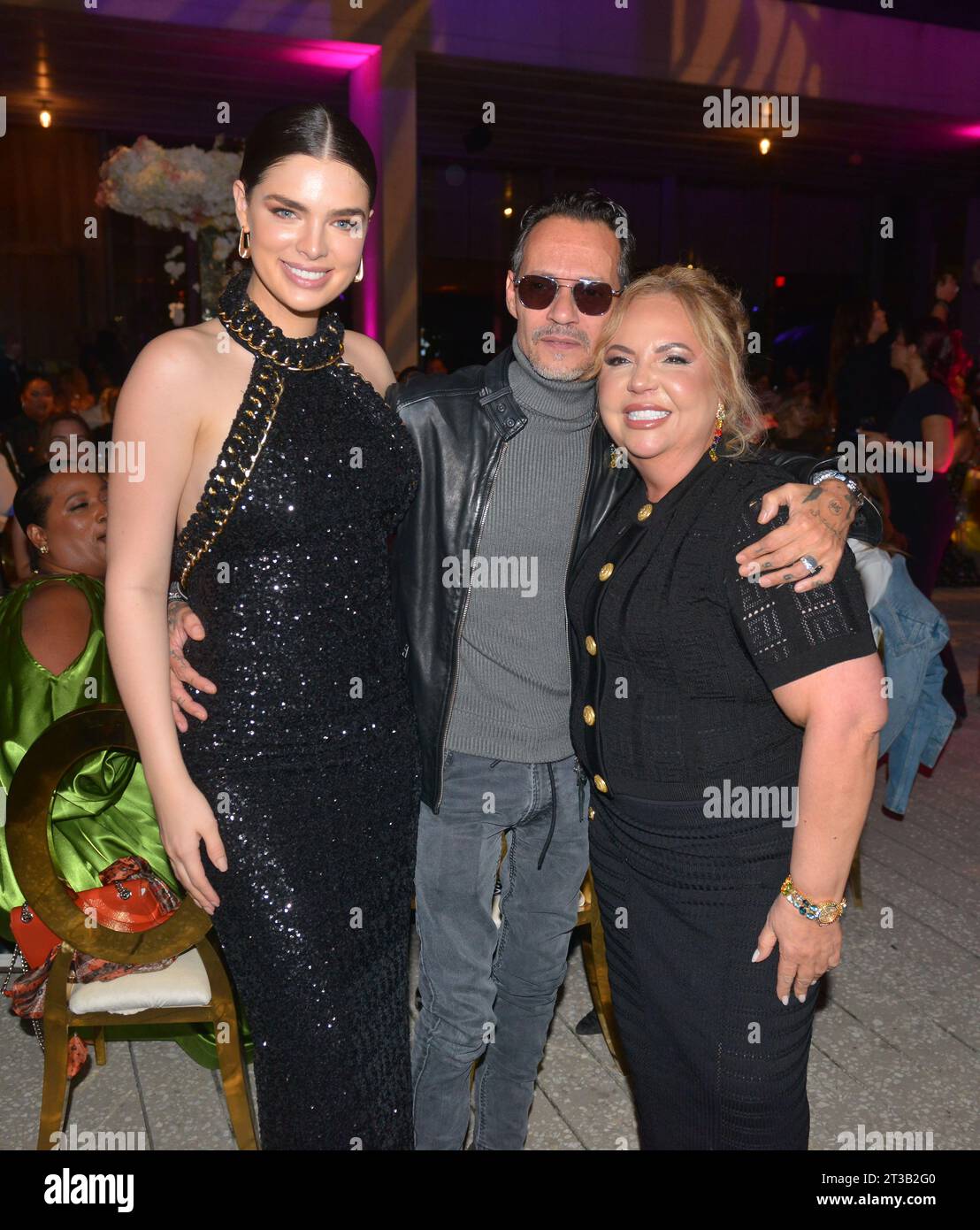 Tatiana Guiribitey MIAMI, FLORIDA - OCTOBER 22: Nadia Ferreira, Marc Anthony and Tatiana