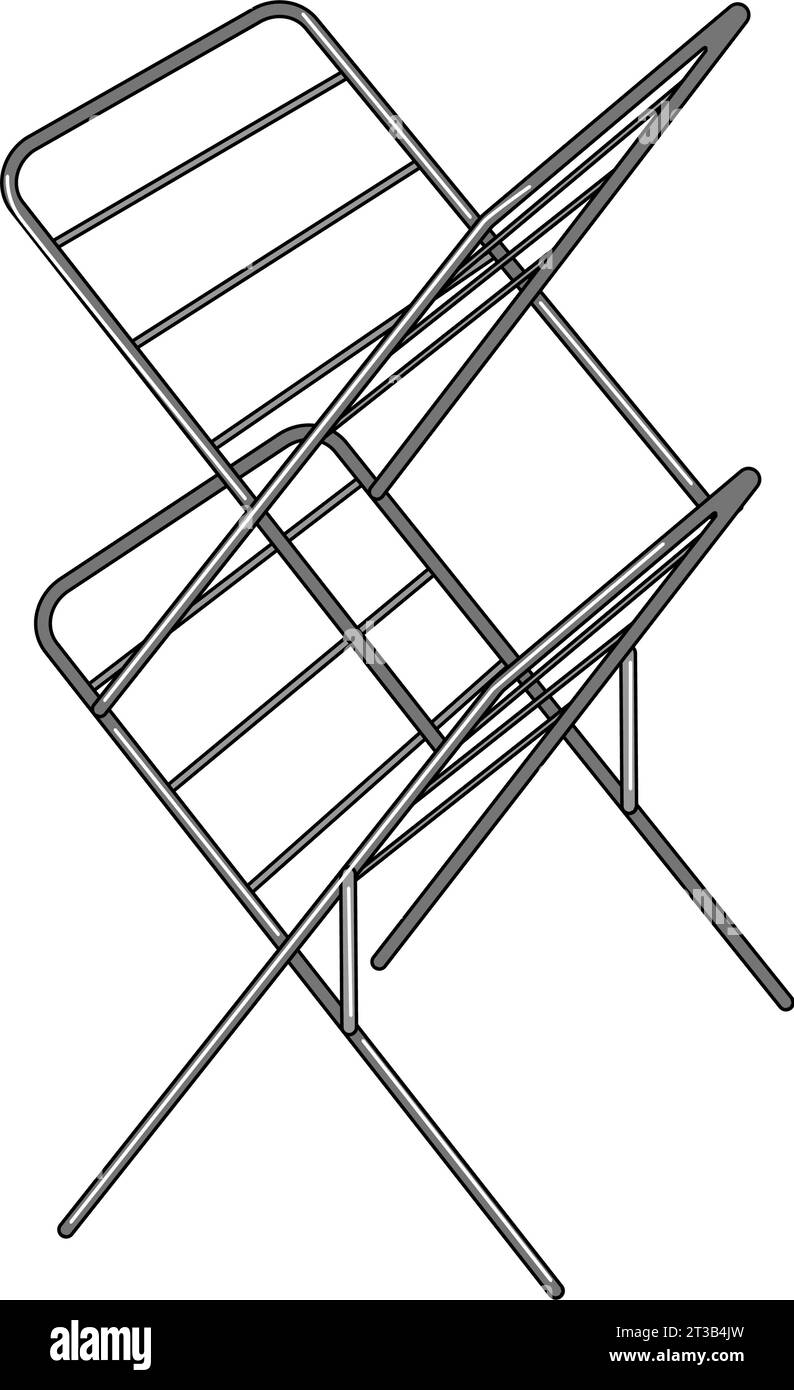 household clothes drying rack cartoon vector illustration Stock Vector