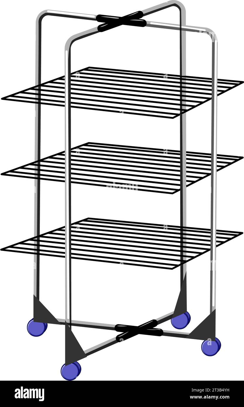 home clothes drying rack cartoon vector illustration Stock Vector Image