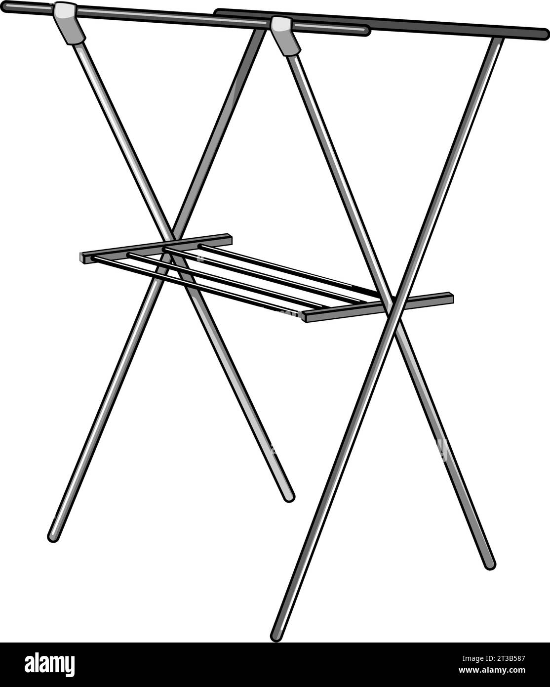 clean clothes drying rack cartoon vector illustration Stock Vector