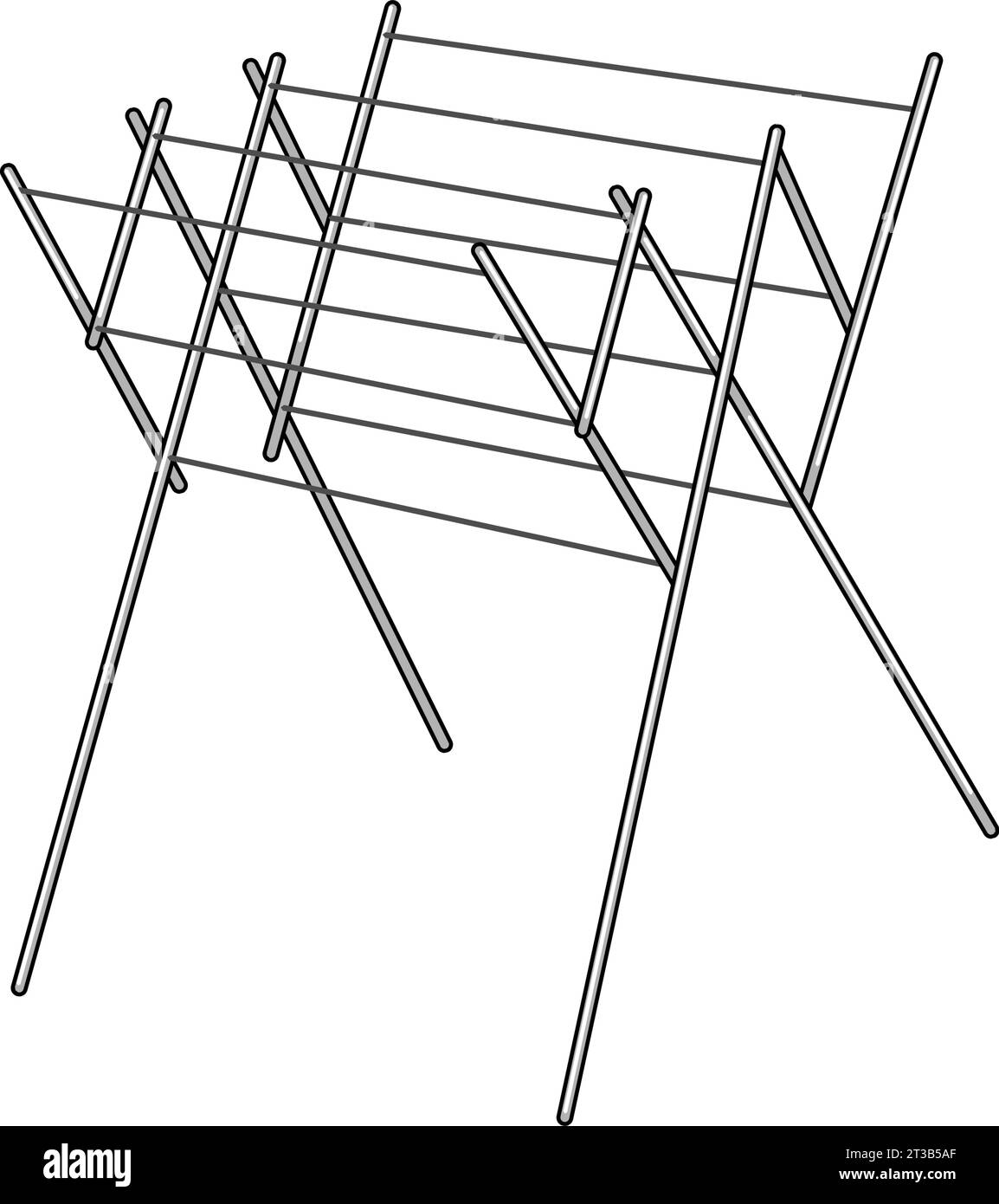 dry clothes drying rack cartoon vector illustration Stock Vector Image