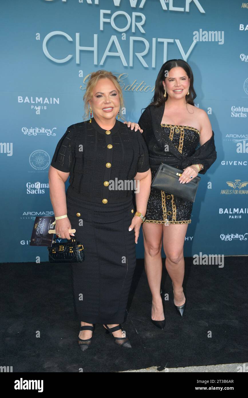MIAMI , FLORIDA - OCTOBER 22: Tatiana Guiribitey and Camila Guiribitey  attend Angels for Humanitys 9th Annual Catwalk for Charity Fashion show at  The Perez Arts Museum Miami on October 22, 2023