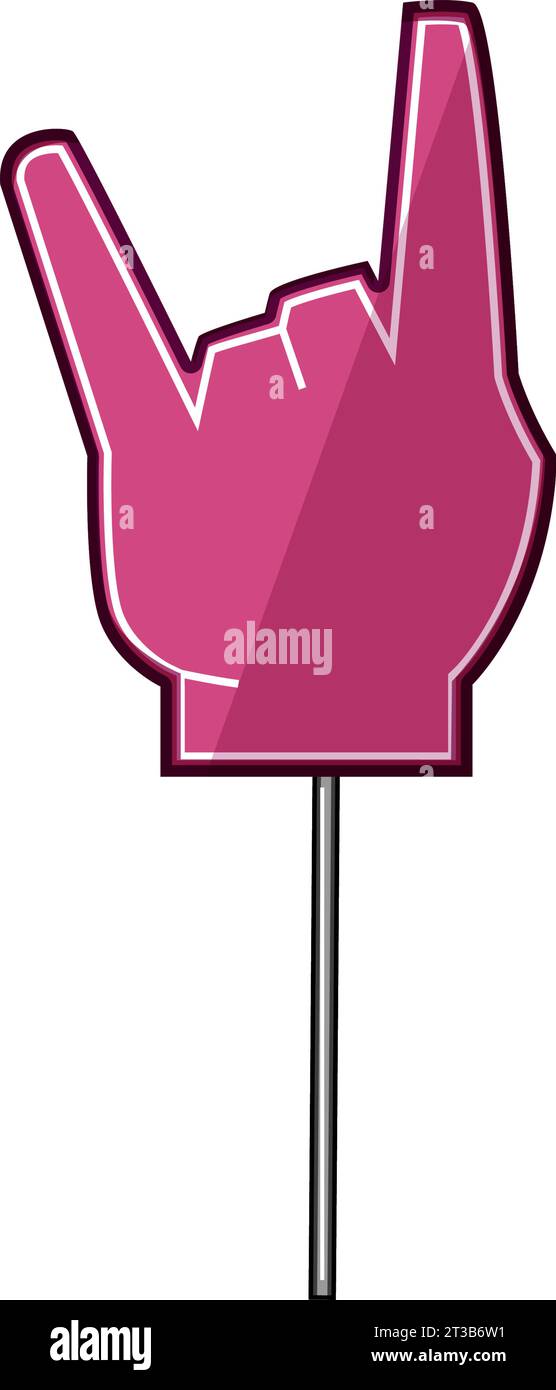 glove foam fan finger cartoon vector illustration Stock Vector Image