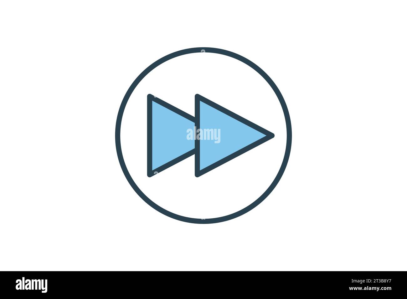 Fast forward icon. arrow direction. icon related to speed. suitable for web site, app, user interfaces, printable etc. Flat line icon style. Simple ve Stock Vector