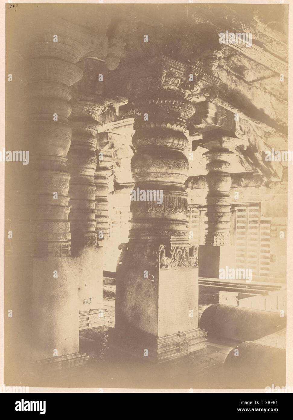 Pillars in a Jain temple [i.e. Saavira Kambada Basadi] at Moodbidry