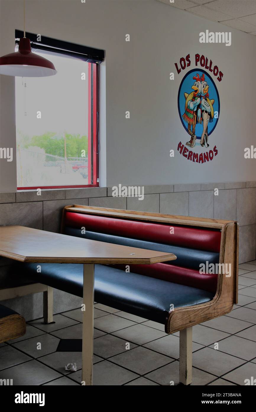 Twisters Burgers and Burritos, in Albuquerque, New Mexico. The location was used as the setting of Los Pollos Hermanos in the TV series Breaking Bad, Stock Photo