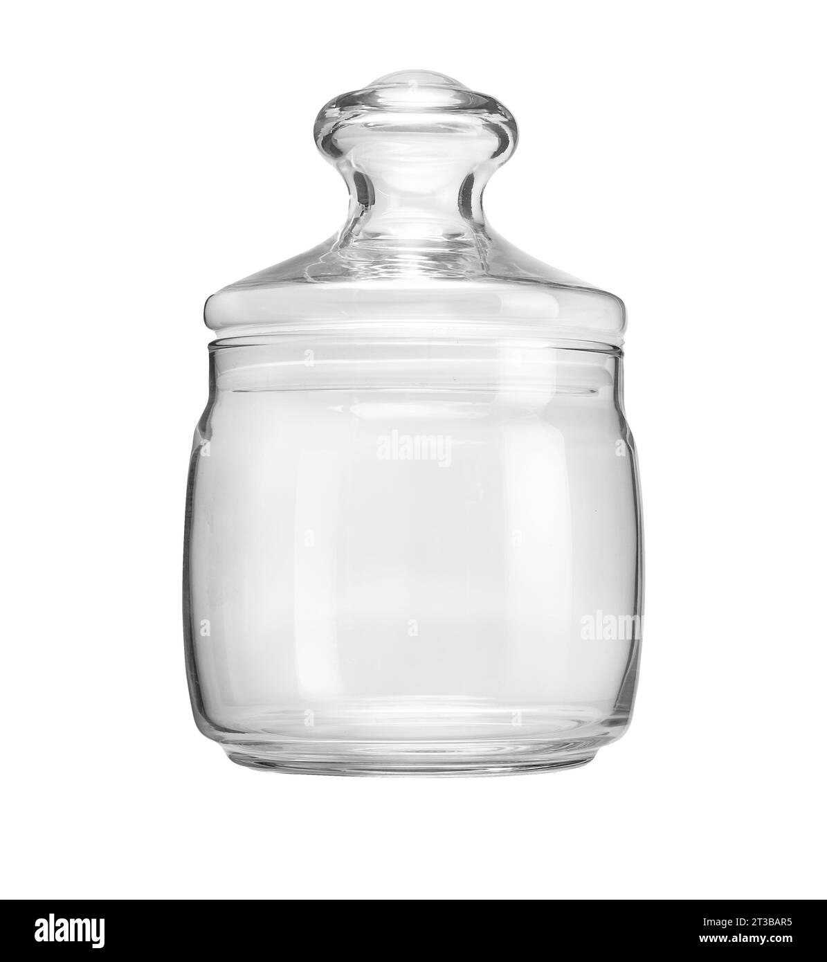 Glass storage container on white background, Clipping path included Stock Photo