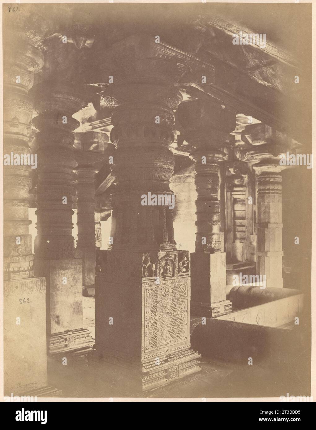 Pillars in a Jain temple [i.e. Saavira Kambada Basadi] at Moodbidry