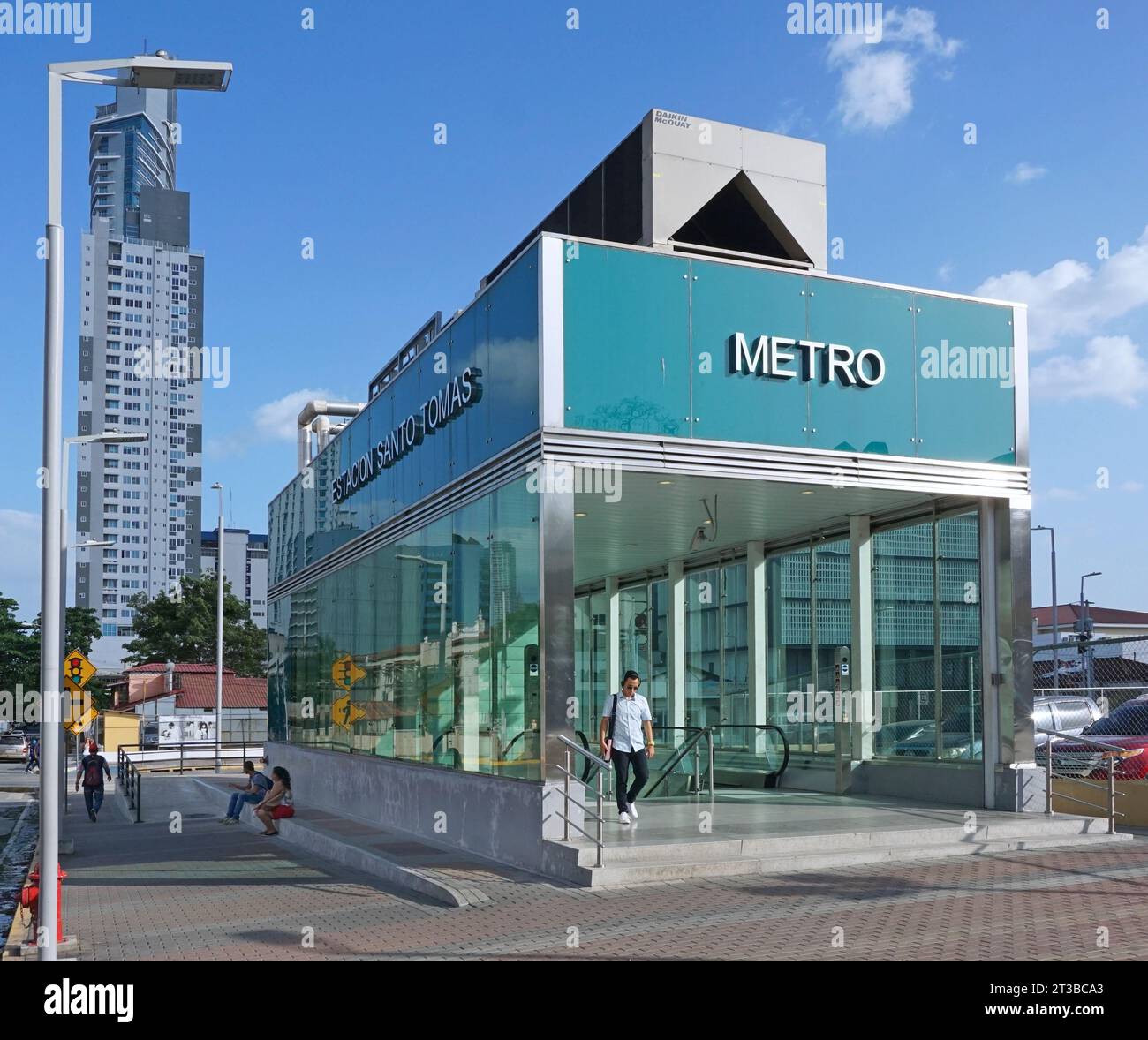 Panama city Metro station Estacion Santo Tomas.Central America Stock