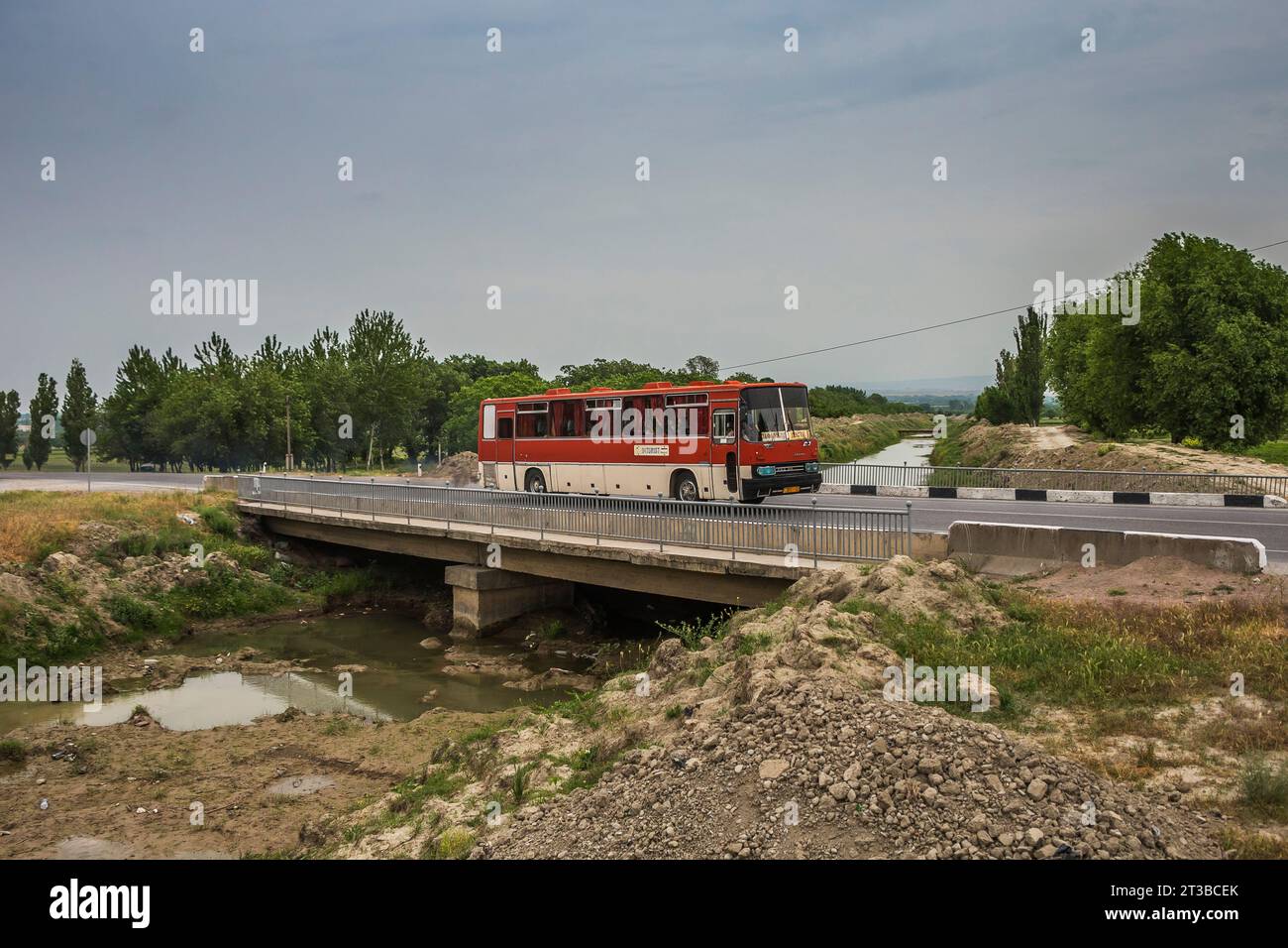 4.05.2022. Tajikistan, Nov. Ikarus 250 from Khujand to Zafarobod Stock