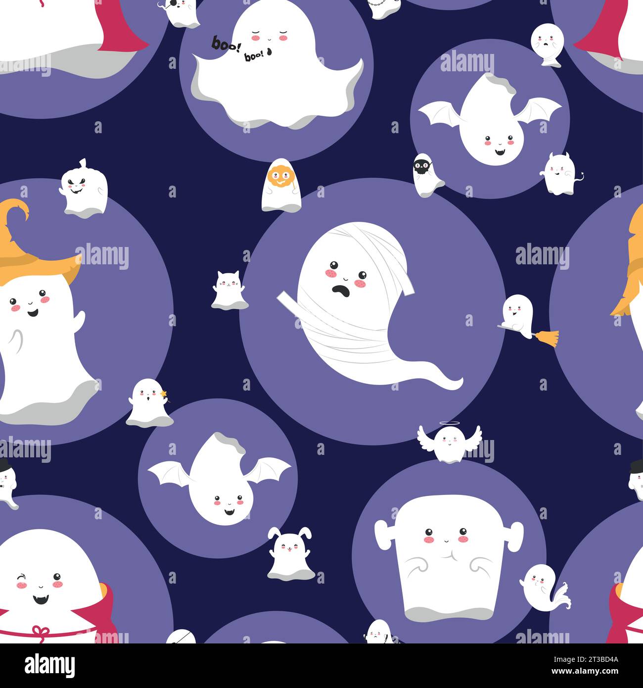 Halloween Character Pattern Halloween ghost character pattern background Vector Stock Vector Image ...