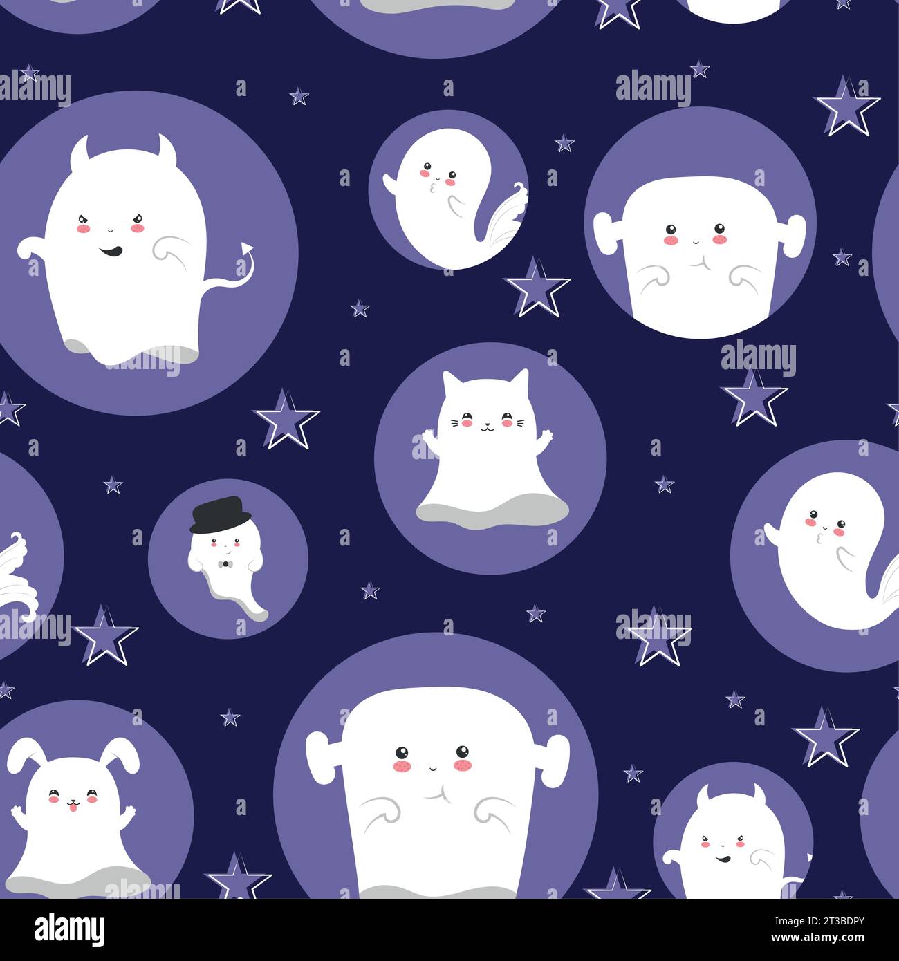 Halloween ghost character pattern background Vector Stock Vector Image ...